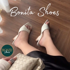 G302 Guốc cao gót nữ Bonita Shoes mũi vuông quai bản ngang Gót Pháp da mềm cao 5cm (HÀNG CÓ SẴN ) C - NS1