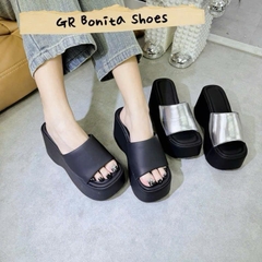 BM01 Dép xuồng bánh mì nữ Bonita Shoes quai si da mềm mút phồng cao 10 Cm M2 ( SẴN HÀNG) - NS1