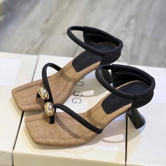 G277 Guốc cao gót nữ Bonita Shoes xỏ ngón khoá nút bac quai mảnh cắt gót cao 5cm - NS1