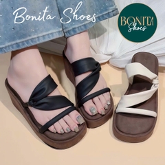 DX473 Dép xuồng nữ Bonita Shoes quai ngang quai chéo Z cao 7p - NS1
