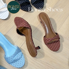 G506 Cao gót nữ Bonita Shoes CHẤM BI quai ngang cao 5cm - NS1