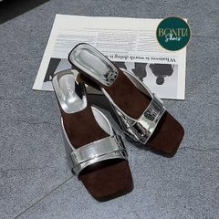 G299 Guốc cao gót nữ Bonita Shoes quai ngang gót pháp mũi vuông cao 5cm - NS12