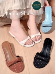 G506 Cao gót nữ Bonita Shoes CHẤM BI quai ngang cao 5cm - NS1