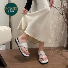 BM325 Dép bệt nữ Bonita Shoes xỏ ngón khoá vàng quai kẹp tam giác 3 cm P - NS12