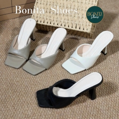 G206 Giày cao gót nữ Bonita Shoes mũi vuông gót dẹp cao 8cm - NS1