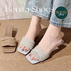 G213 Cao gót nữ Bonita Shoes quai đính đá sóng nước đính đá cao 5 phân - NS1
