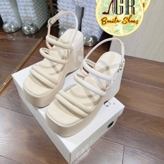 BMS226 Sandal xuồng nữ Bonita Shoes đế đúp 4 quai mảnh ngang cao 10 cm - NS2
