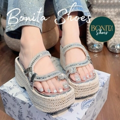 BM261 Dép xuồng nữ Bonita Shoes đính đá lắp lánh cao 8 cm - NS12