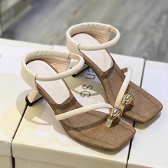 G277 Guốc cao gót nữ Bonita Shoes xỏ ngón khoá nút bac quai mảnh cắt gót cao 5cm - NS1