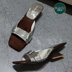 G299 Guốc cao gót nữ Bonita Shoes quai ngang gót pháp mũi vuông cao 5cm - NS12