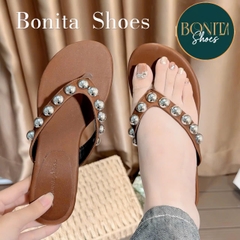 D296 Cao gót nữ Bonita Shoes quai kẹp đính NHIỀU Đá gót cao 3cm - NS12