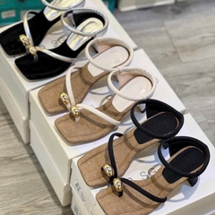 G277 Guốc cao gót nữ Bonita Shoes xỏ ngón khoá nút bac quai mảnh cắt gót cao 5cm - NS1