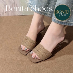 G213 Cao gót nữ Bonita Shoes quai đính đá sóng nước đính đá cao 5 phân - NS1