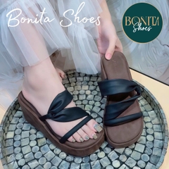 DX473 Dép xuồng nữ Bonita Shoes quai ngang quai chéo Z cao 7p - NS1