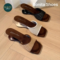 D205 Cao gót nữ Bonita Shoes quai GẤP mũi vuông cao 6cm - NS1
