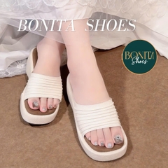 BM356 Dép xuồng bánh mì nữ Binita Shoes đế giả CỐI quai bản nhúm cao 6 cm - NS1