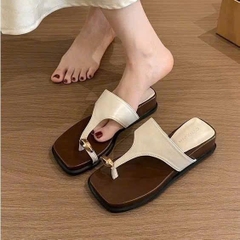 BM325 Dép bệt nữ Bonita Shoes xỏ ngón khoá vàng quai kẹp tam giác 3 cm C - NS12