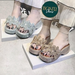 DX028 Dép xuồng nữ Bonita Shoes 3 bông đá cao 6 cm - NS2
