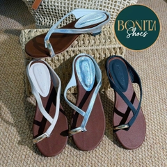 D530 Dép bệt nữ Bonita Shoes quai dây mảnh xỏ ngón khóa vàng - NS1