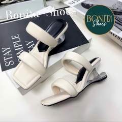 G532 Guốc cao gót nữ Bonita Shoes mũi vuông 2 quai mút mềm gót mới - NS1