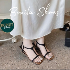 G304 Sandal cao gót nữ Bonita Shoes quai ngang kẹp ngón gót pháp mũi vuông cao 5cm - NS1