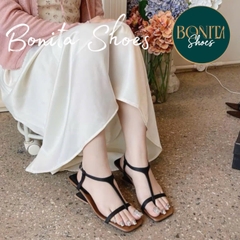 G304 Sandal cao gót nữ Bonita Shoes quai ngang kẹp ngón gót pháp mũi vuông cao 5cm - NS1