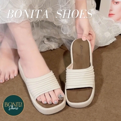 BM356 Dép xuồng bánh mì nữ Binita Shoes đế giả CỐI quai bản nhúm cao 6 cm - NS1