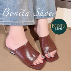 G134 Cao gót nữ Bonita Shoes mũi vuông gót pháp quai bản to cao 6cm - NS1