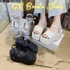 BMS19 SANDAL xuồng bánh mì nữ Bonita Shoes quai ngang khoá gài 7 cm và 10 cm -  NS2