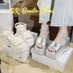 BMS19 SANDAL xuồng bánh mì nữ Bonita Shoes quai ngang khoá gài 7 cm và 10 cm -  NS2