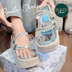 BM261 Dép xuồng nữ Bonita Shoes đính đá lắp lánh cao 8 cm - NS12