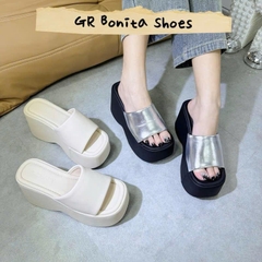 N1 Dép xuồng bánh mì quai ngang M2 mút phồng cao 10 Cm DéP Nữ Shoes