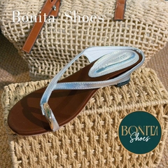 D530 Dép bệt nữ Bonita Shoes quai dây mảnh xỏ ngón khóa vàng - NS1