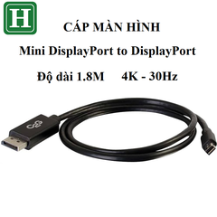 Cáp màn hình Mini DisplayPort sang DisplayPort, 4K - 30Hz dài 1,8m - BH 12 tháng