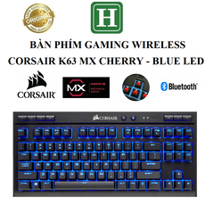 Bàn phím cơ không dây Corsair K63 Blue LED – Cherry MX Red, bảo hành 6 tháng