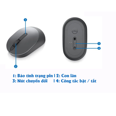 Chuột không dây, bluetooth đa thiết bị DELL MS3320W hàng chính hãng BH 6 tháng