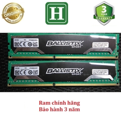 Ram tản nhiệt 8Gb ddr3 bus 1600 - 12800U, ram bộ hiệu Crucial BALLISTIX, bảo hành 36 tháng