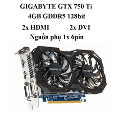 card GIGABYTE GTX 750Ti 2 fan 4gb