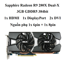 card màn hình Sapphire Dual-X R9 280X 3gb d5
