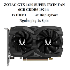 CARD ZOTAC GTX 1660 SUPER TWIN FAN (D6) 6GB