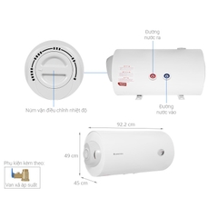 Bình nước nóng Ariston Dung tích lớn 100 Lít - Dáng ngang/Đứng - PROR-100H2.5FE/V2.5FE - Chính hãng