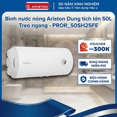 Bình nước nóng Ariston Dung tích lớn 50L - Treo ngang - PROR-50SH2.5FE - Hàng chính hãng