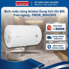Bình nước nóng Ariston Dung tích lớn 80L - Treo ngang - PROR-80H2.5FE - Hàng chính hãng