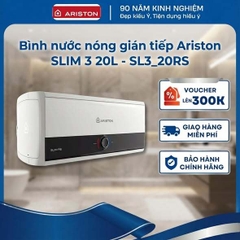 Bình nước nóng gián tiếp Ariston SLIM 3  20 Lít - Bình ngang, LED - SL3-20RS - Hàng chính hãng
