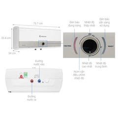 Bình nước nóng gián tiếp Ariston SLIM 3  20 Lít - Bình ngang, LED - SL3-20RS - Hàng chính hãng