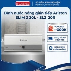 Bình nước nóng gián tiếp Ariston SLIM 3  20 Lít - Bình ngang LED - SL3-20R - Hàng chính hãng