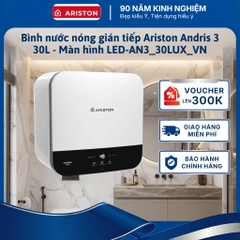Bình nước nóng gián tiếp Ariston Andris 3 30L Màn hình LED AN3_30LUX_VN chính hãng
