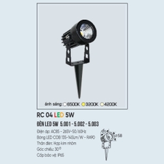 Đèn Cắm Cỏ Có Mũ   mã  DCC 5W