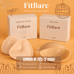 Combo Đi Tiệc FitBare (2 Món) - 01 Áo Ngực Silicone Tạo Khe & 01 Cặp Đệm Độn Ngực Push-Up Mặc Áo Đầm Váy Hở Lưng