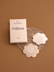 Miếng Dán Ngực Vải Lụa Satin FitBare SYV-003 (6.5cm) - 7 Cặp Dán Keo Vải Cực Mỏng, Keo Bám Dính Chống Nước, Màu Nude